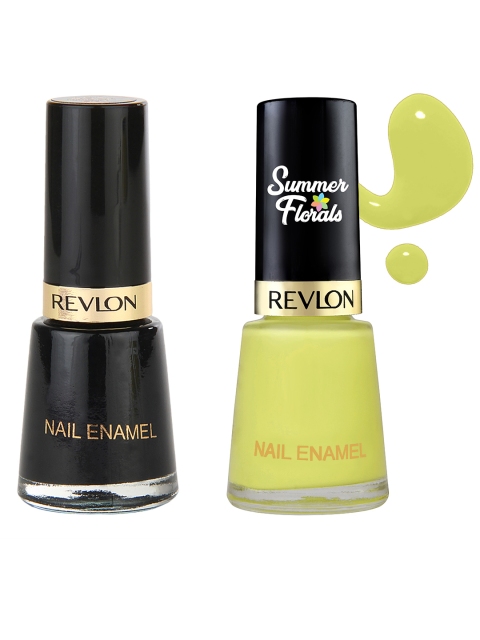 

Revlon Set of Black Knock Out 451 & Summer Florals Zinnia 564 Nail Enamels, Pink