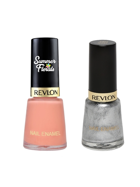 

Revlon Set of Silver Jewel 480 & Summer Florals Cosmos 566 Nail Enamels 566