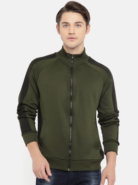 

Jack & Jones Men Olive Green Solid Bomber Jacket