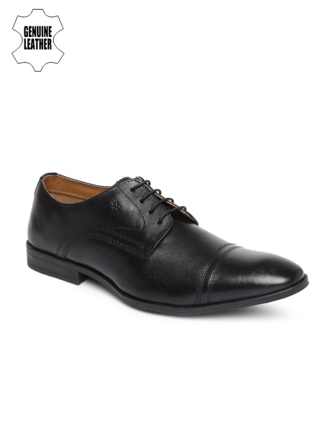 

Arrow Men Black Leather Formal Derby Shoes