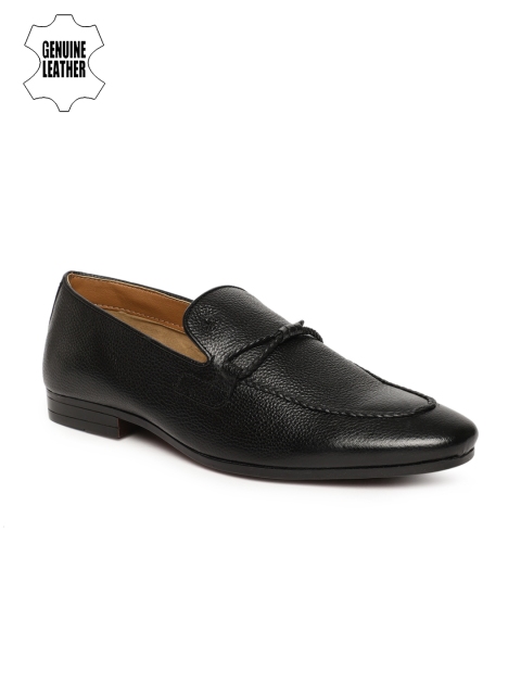 

Arrow Men Black Genuine Leather Slip-On Formal Shoes