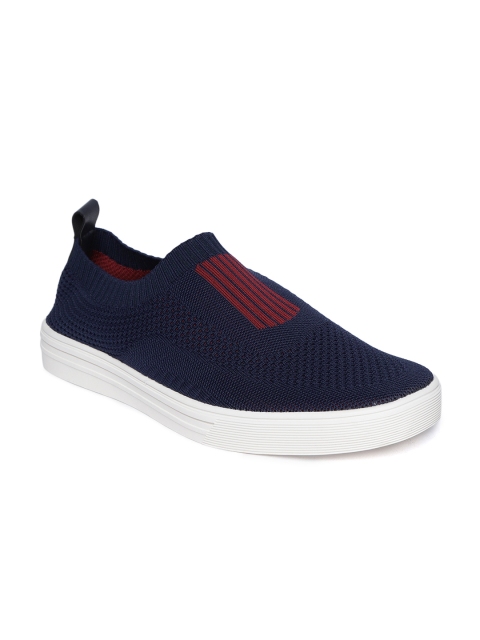 

Aeropostale Men Navy Blue Self Design Slip-On Sneakers