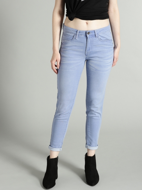

Roadster Women Blue Skinny Fit Mid-Rise Clean Look Stretchable Cropped Jeans