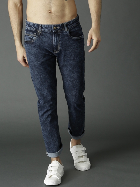 

Roadster Men Navy Blue Acid-Washed Skinny Fit Mid-Rise Clean Look Stretchable Jeans