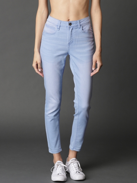 

Roadster Women Blue Skinny Fit Mid-Rise Clean Look Stretchable Cropped Jeans
