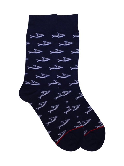 

Soxytoes Men Navy Blue Patterned Above Ankle Socks