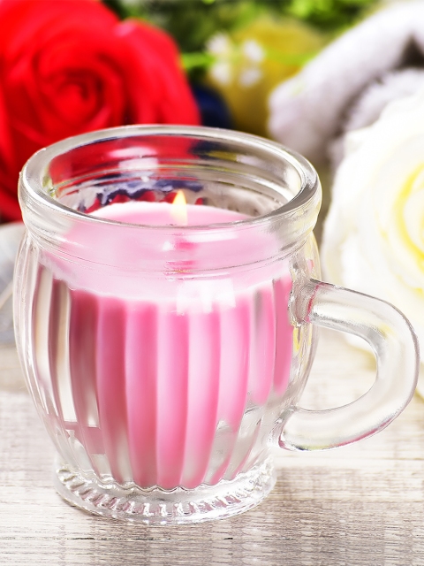 

Archies Love Gifts Pink Scented Candle With Glass Cup