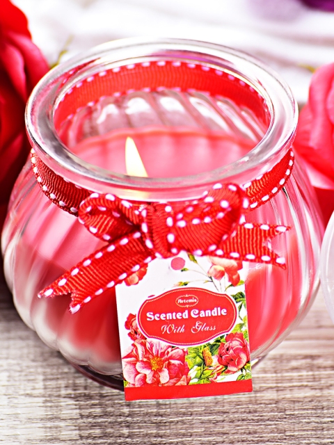 

Archies Love Gifts Pink Scented Candle With Glass Jar