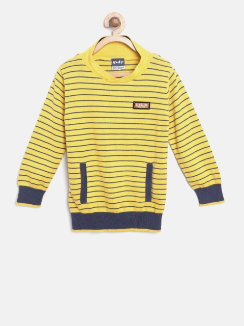 

Little Kangaroos Boys Yellow & Navy Striped Pullover