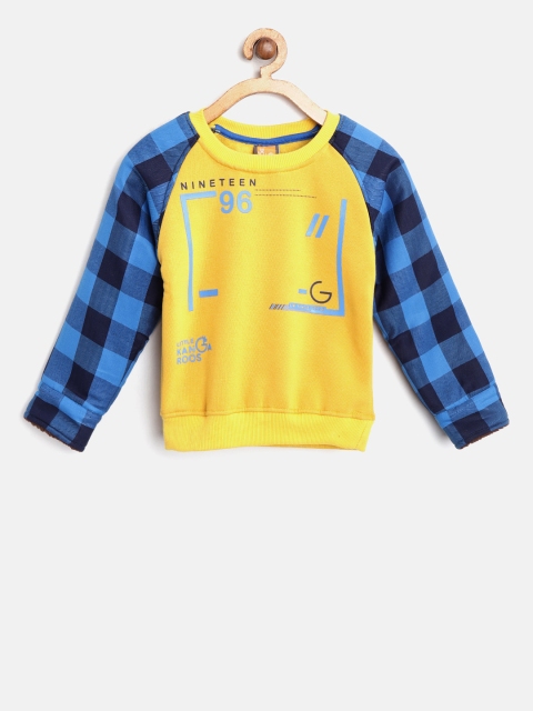 

Little Kangaroos Boys Yellow & Blue Printed Sweatshirt