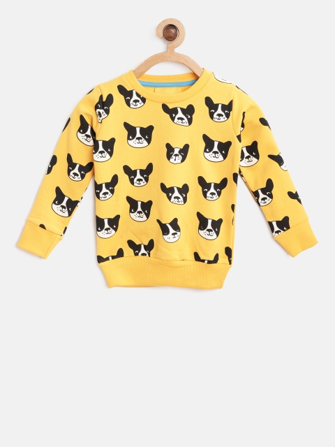 

Lazy Shark Girls Yellow Printed Sweatshirt