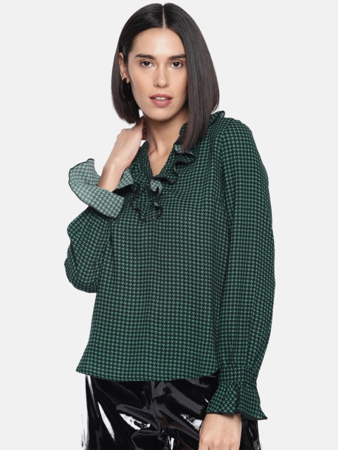 

Vero Moda Women Green Printed Top