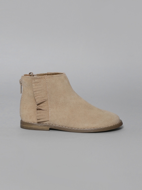 

GAP Baby Fringe-Trim Booties, Brown