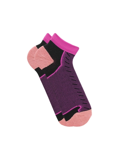 

Soxytoes Black & Pink Patterned Ankle Length Socks