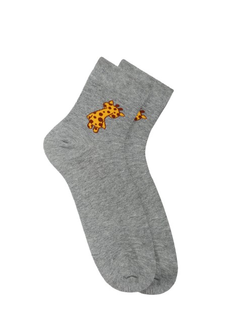 

Soxytoes Unisex Grey Solid Ankle Length Socks