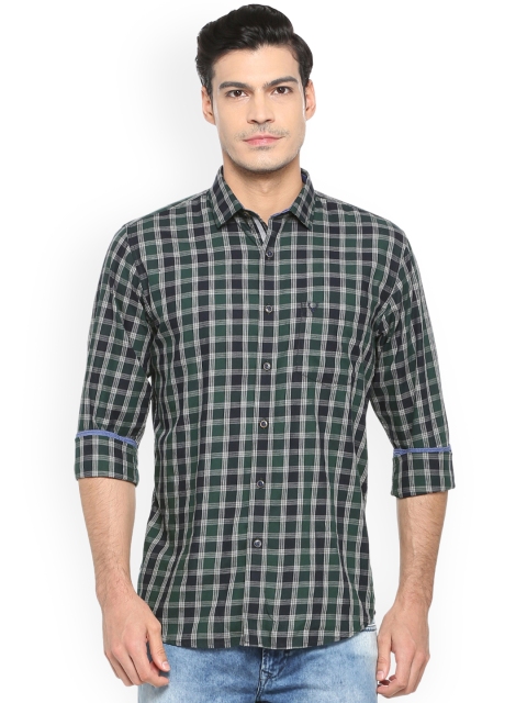 

Allen Solly Men Green & Black Slim Fit Checked Casual Shirt