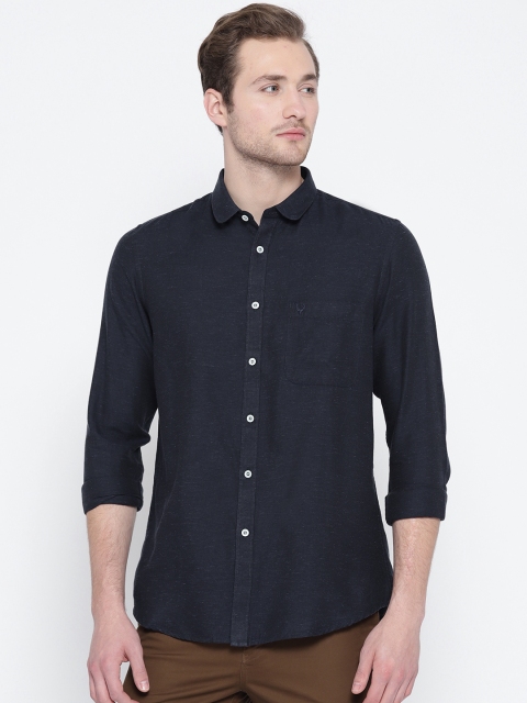 

Allen Solly Men Navy Blue Slim Fit Solid Casual Shirt