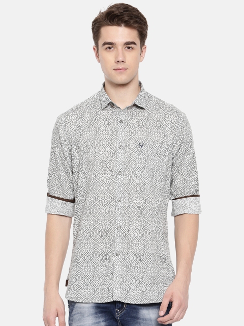 

Allen Solly Men White & Green Slim Fit Printed Casual Shirt