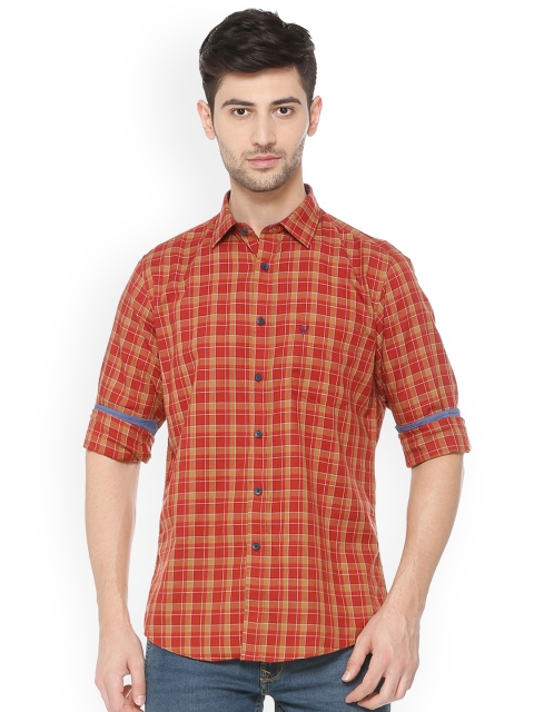 

Allen Solly Men Red Slim Fit Checked Casual Shirt