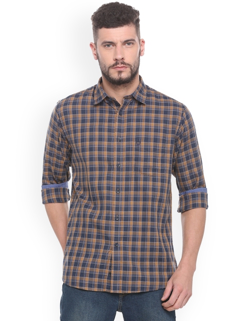 

Allen Solly Men Blue Slim Fit Checked Casual Shirt