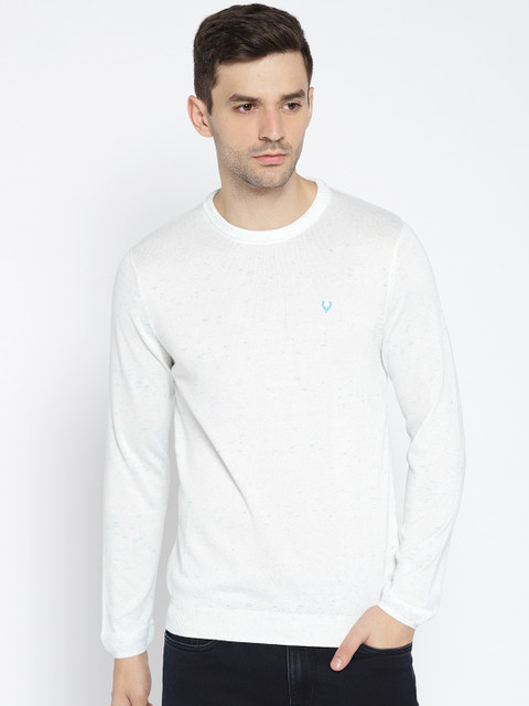 

Allen Solly Men White & Blue Self Design Pullover