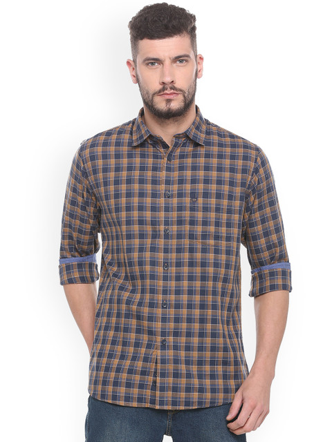 

Allen Solly Men Blue Slim Fit Checked Casual Shirt