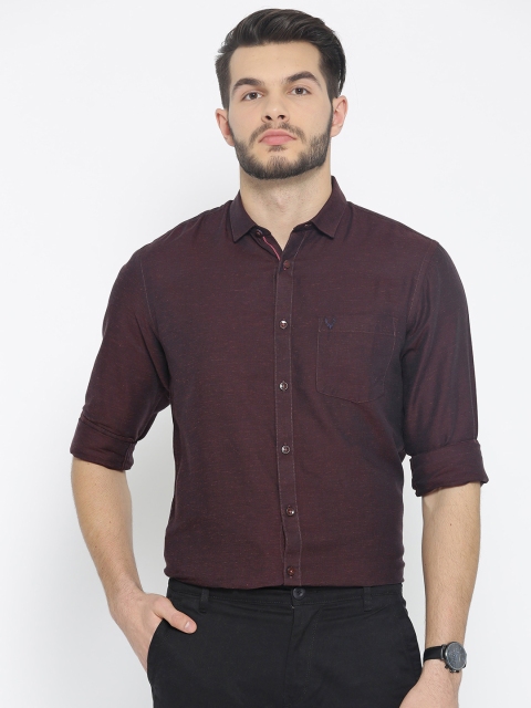 

Allen Solly Men Burgundy Sport Fit Solid Smart Casual Shirt