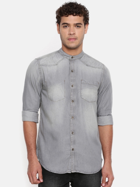 

Breakbounce Men Grey Slim Fit Faded Casual Shirt