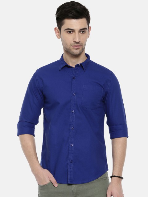 

Breakbounce Men Navy Blue Slim Fit Solid Casual Shirt
