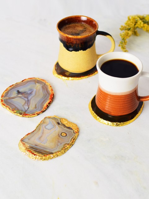 

Archies Set Of 4 Gold-Toned Asymmetric Coasters