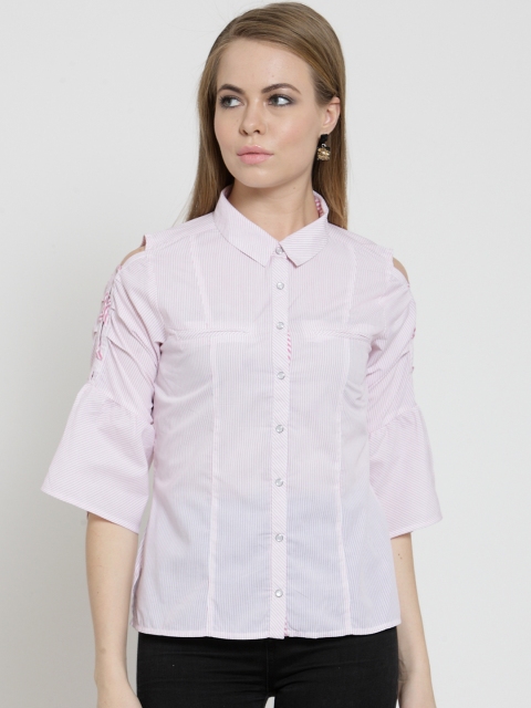 

Latin Quarters Women White Striped Top