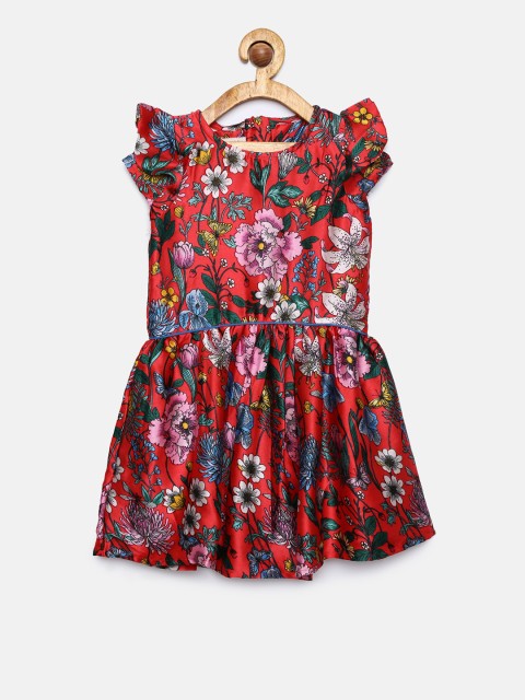 

MONSOON CHILDREN Girls Red Printed Fit and Flare Dress