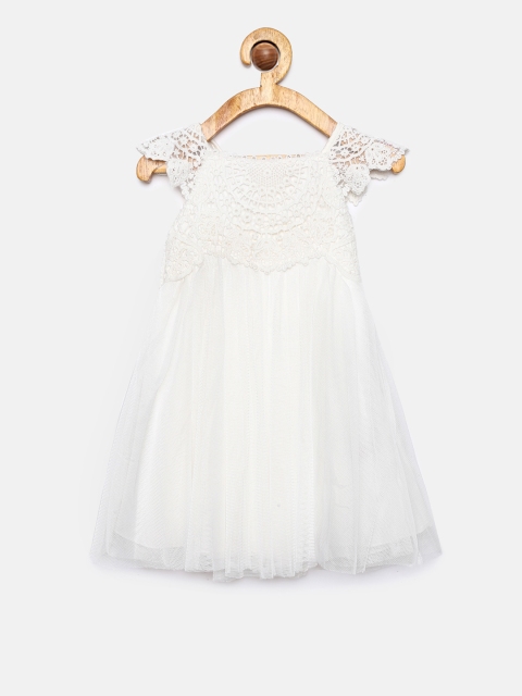 

MONSOON CHILDREN Girls White Self Design Empire Dress
