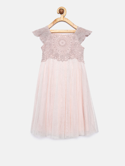 

MONSOON CHILDREN Girls Pink Self-Design A-Line Dress