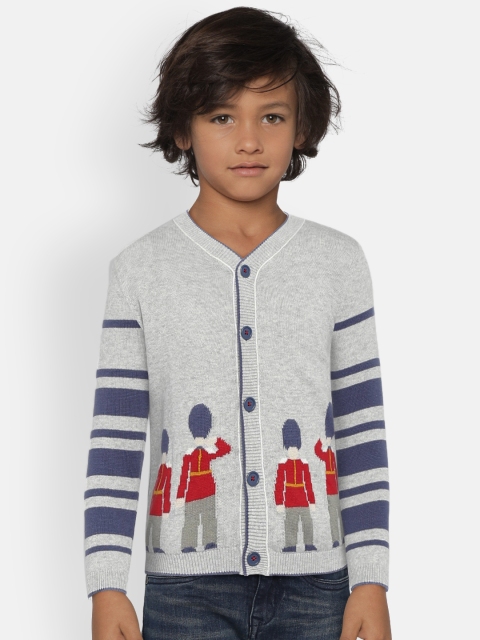 

MONSOON CHILDREN Boys Grey Self Design Cardigan