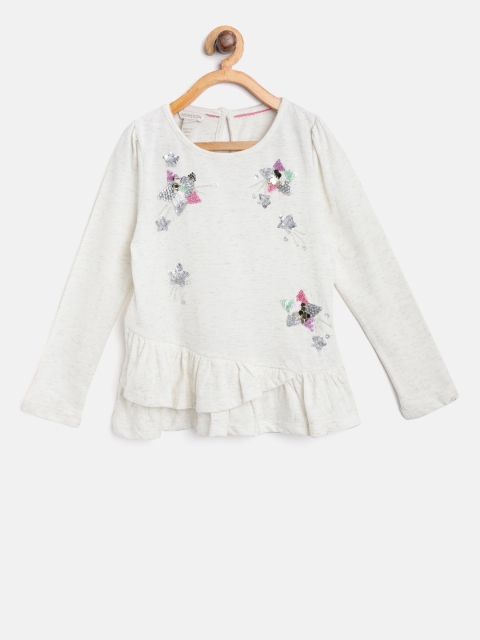 

MONSOON CHILDREN Girls Off-White Sequinned Top