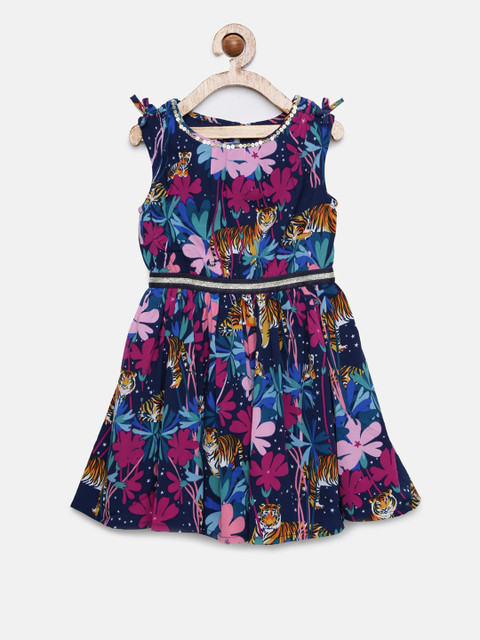 

MONSOON CHILDREN Girls Multicoloured Printed A-Line Dress, Multi