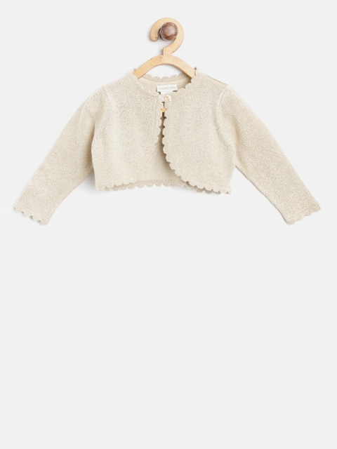 

MONSOON CHILDREN Golden Solid Button Shrug, Gold