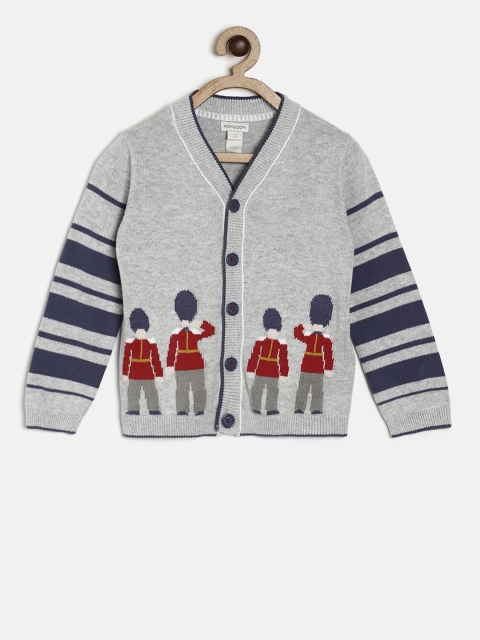 

MONSOON CHILDREN Boys Grey Self Design Cardigan