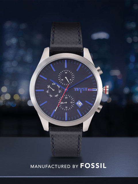

TRYST Manufactured & Serviced by Fossil Men Navy Blue Watch