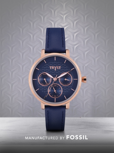 

TRYST Manufactured & Serviced by Fossil Women Blue Watch