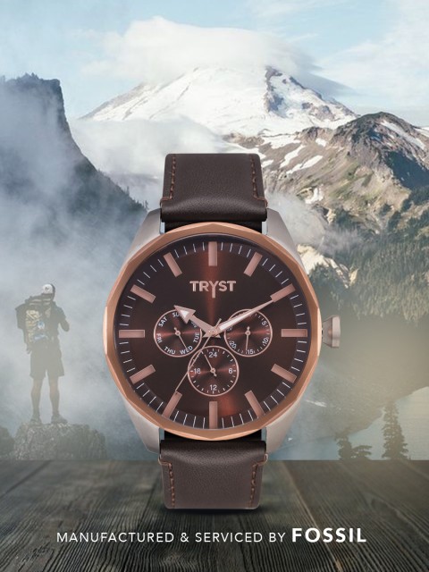 

TRYST Manufactured & Serviced by Fossil Men Brown Watch