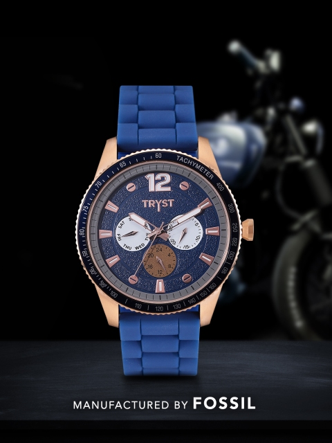 

TRYST Manufactured & Serviced by Fossil Men Blue Watch