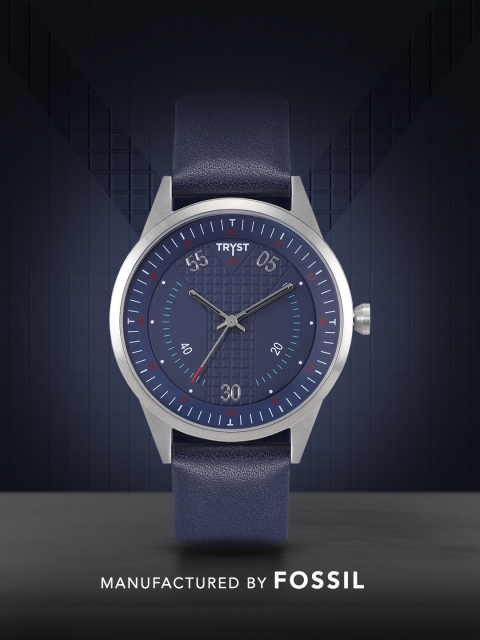 

TRYST Manufactured & Serviced by Fossil Men Navy Blue Watch