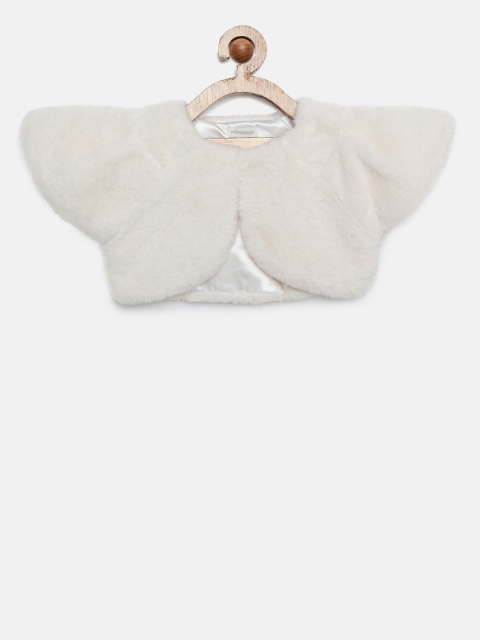 

MONSOON CHILDREN Cream-Coloured Solid Open Front Shrug