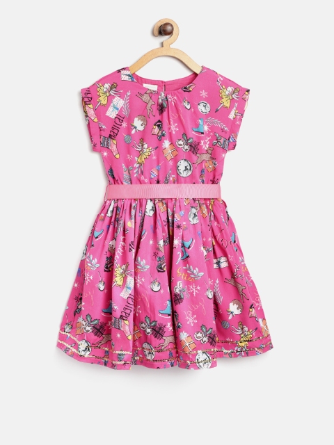 

MONSOON CHILDREN Girls Pink Printed Fit and Flare Dress