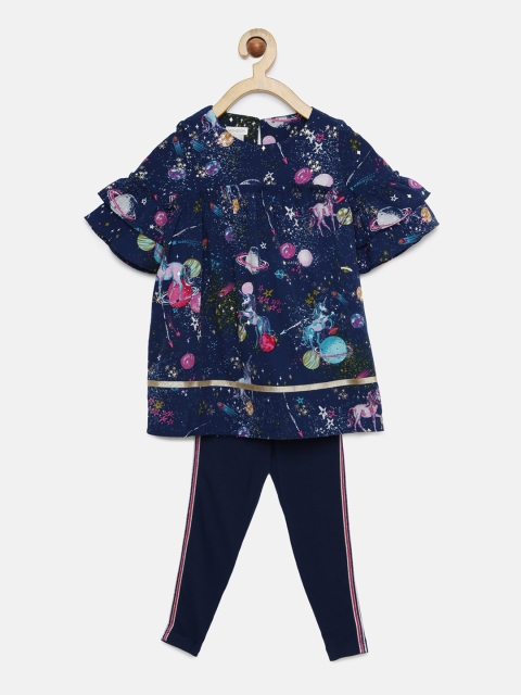 

MONSOON CHILDREN Girls Navy Blue Printed Top with Leggings