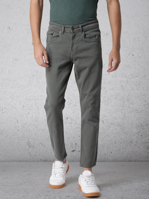 

Ecko Unltd Men Grey Slim Tapered Fit Mid-Rise Clean Look Cropped Stretchable Jeans