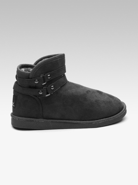 

Carlton London Women Black Solid Mid-Top Winter Boots