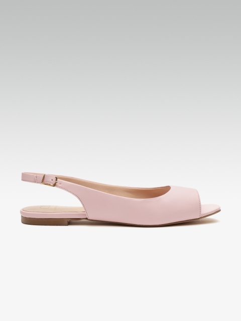 

Carlton London Women Pink Solid Open Toe Flats